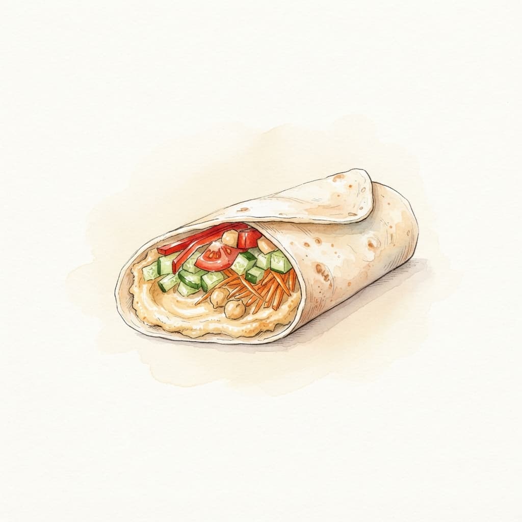 Vegetarische Wraps mit Hummus