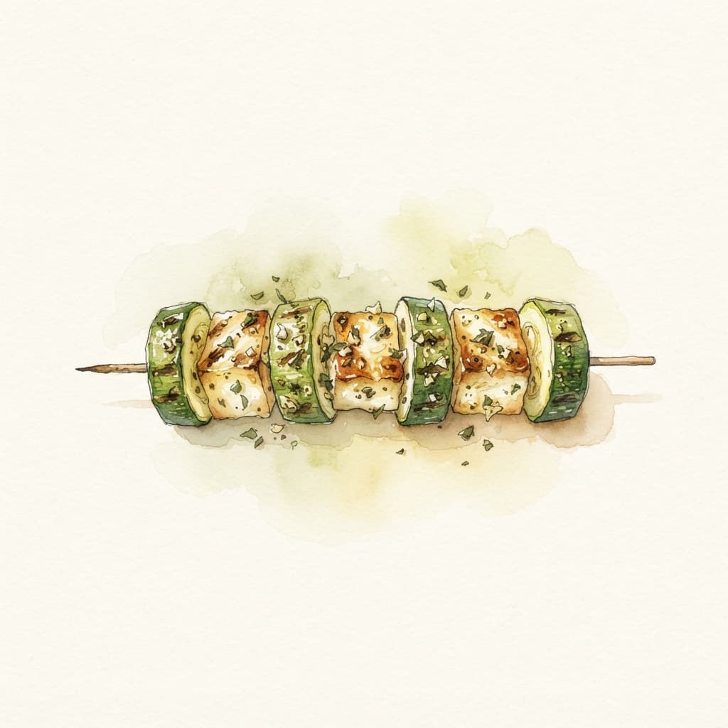 Zucchini-Halloumi-Spieße
