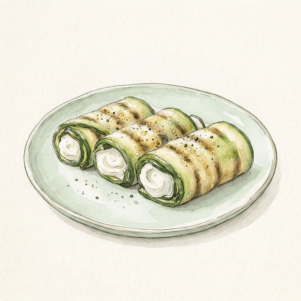 Zucchini-Röllchen mit Frischkäse